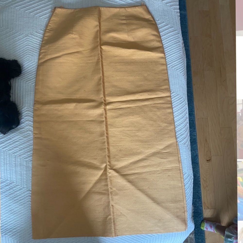Dolce & Gabbana raw silk gold skirt